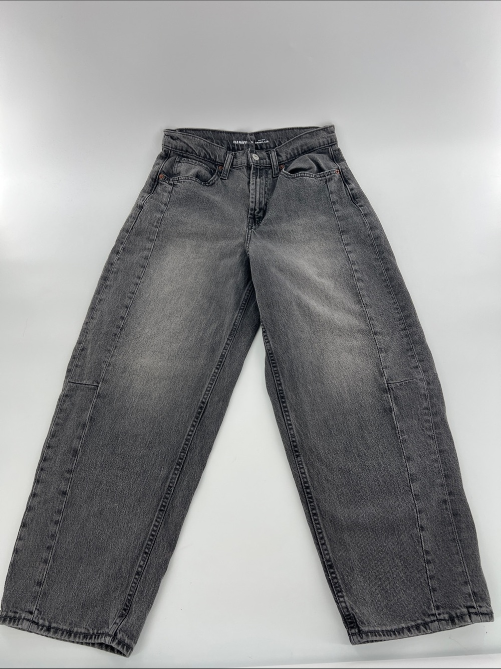 Old Navy Extra High Rise Barrel Leg Denim Jeans Relaxed Fit Baggy Street 8 - Picture 3 of 10